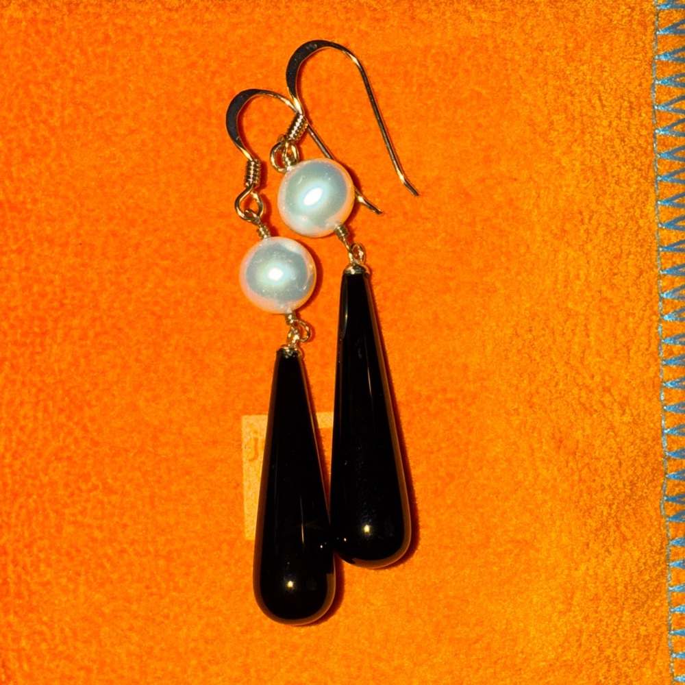 Fun black and white earrings